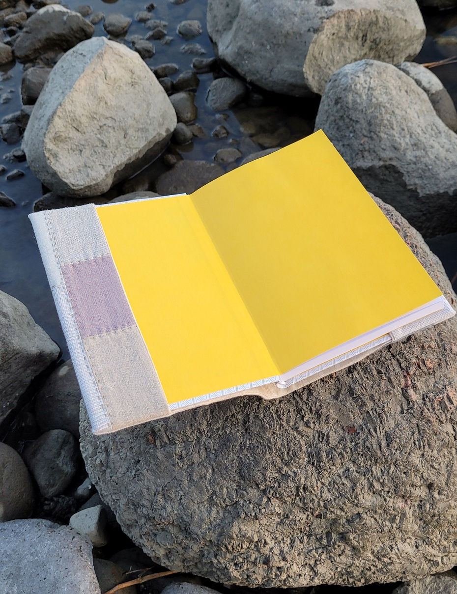 Thumbnail: Scrappy Journal Cover fit on a journal, showing interior flap design.