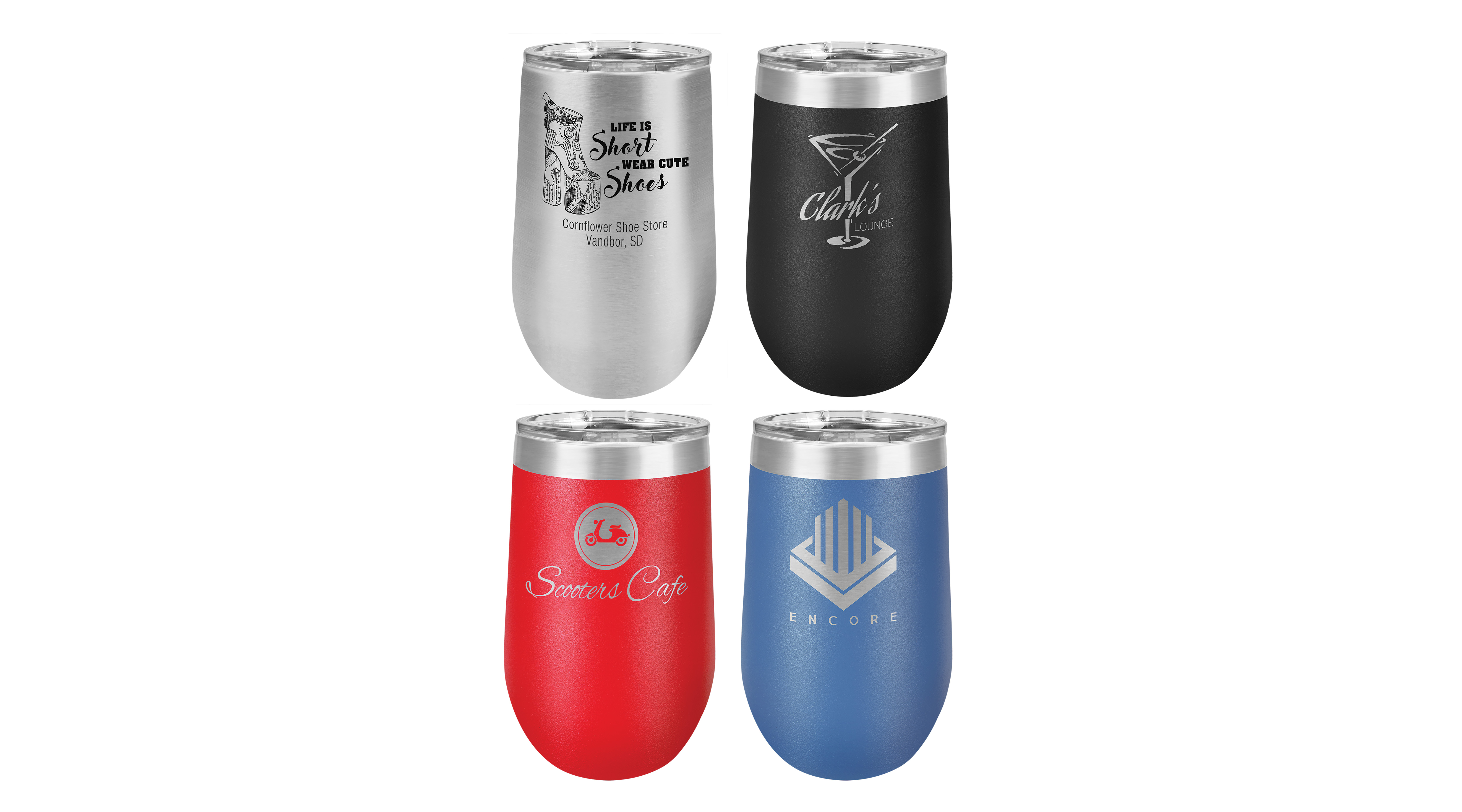 Personalized Laser Engraved Insulated 16 oz. Stemless Wine Tumbler w/Lid — photo 5