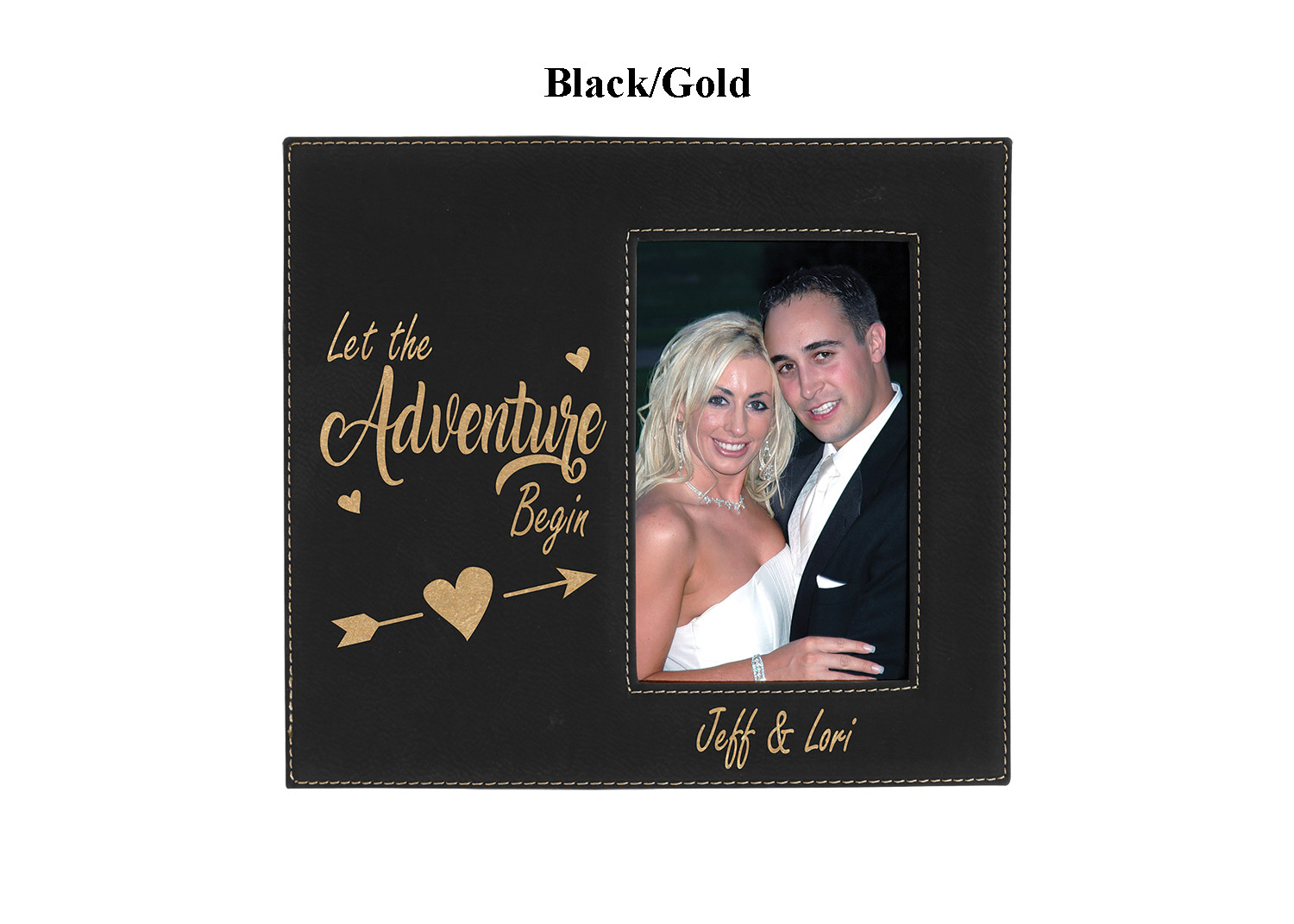Personalized 4" x 6" Leatherette Photo Frame — photo 3