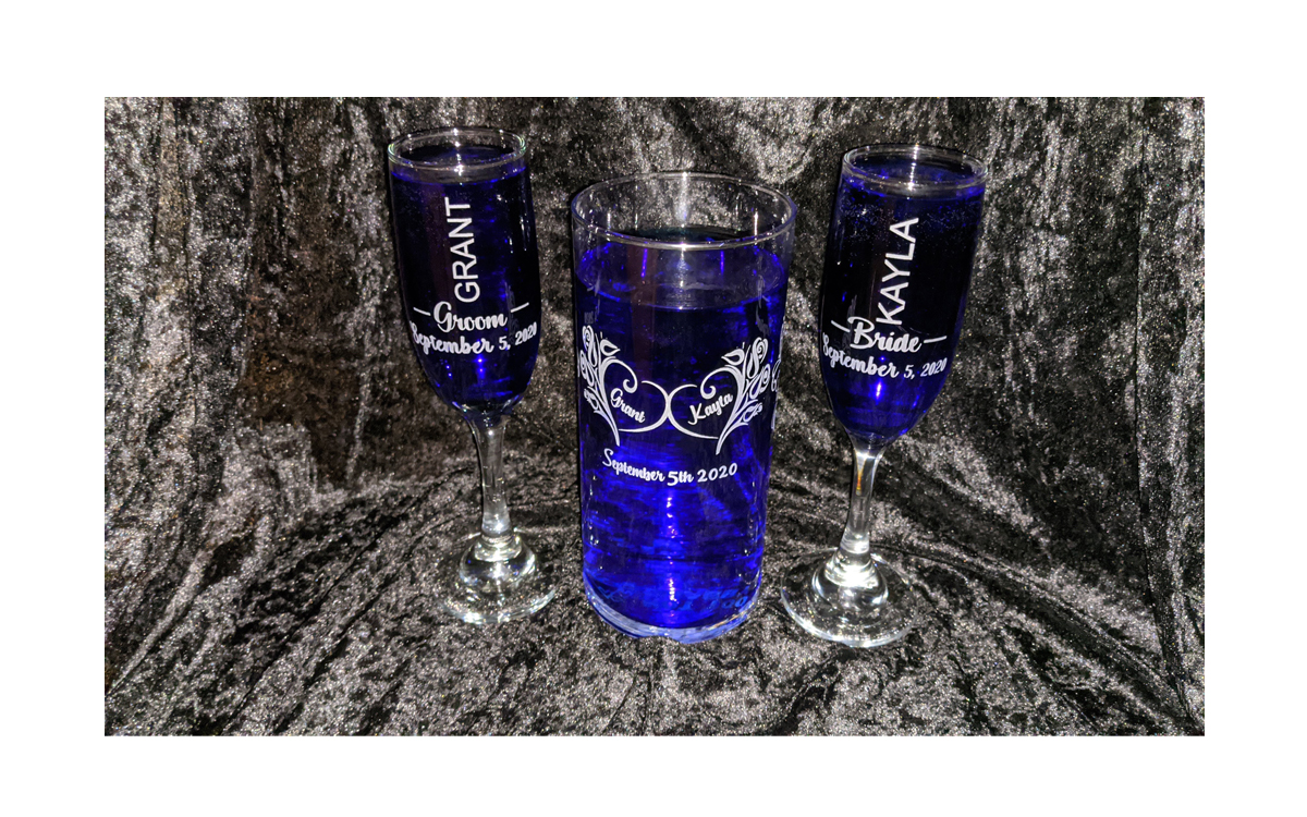 Personalized Wedding Flute Set / Wedding Glasses — photo 3