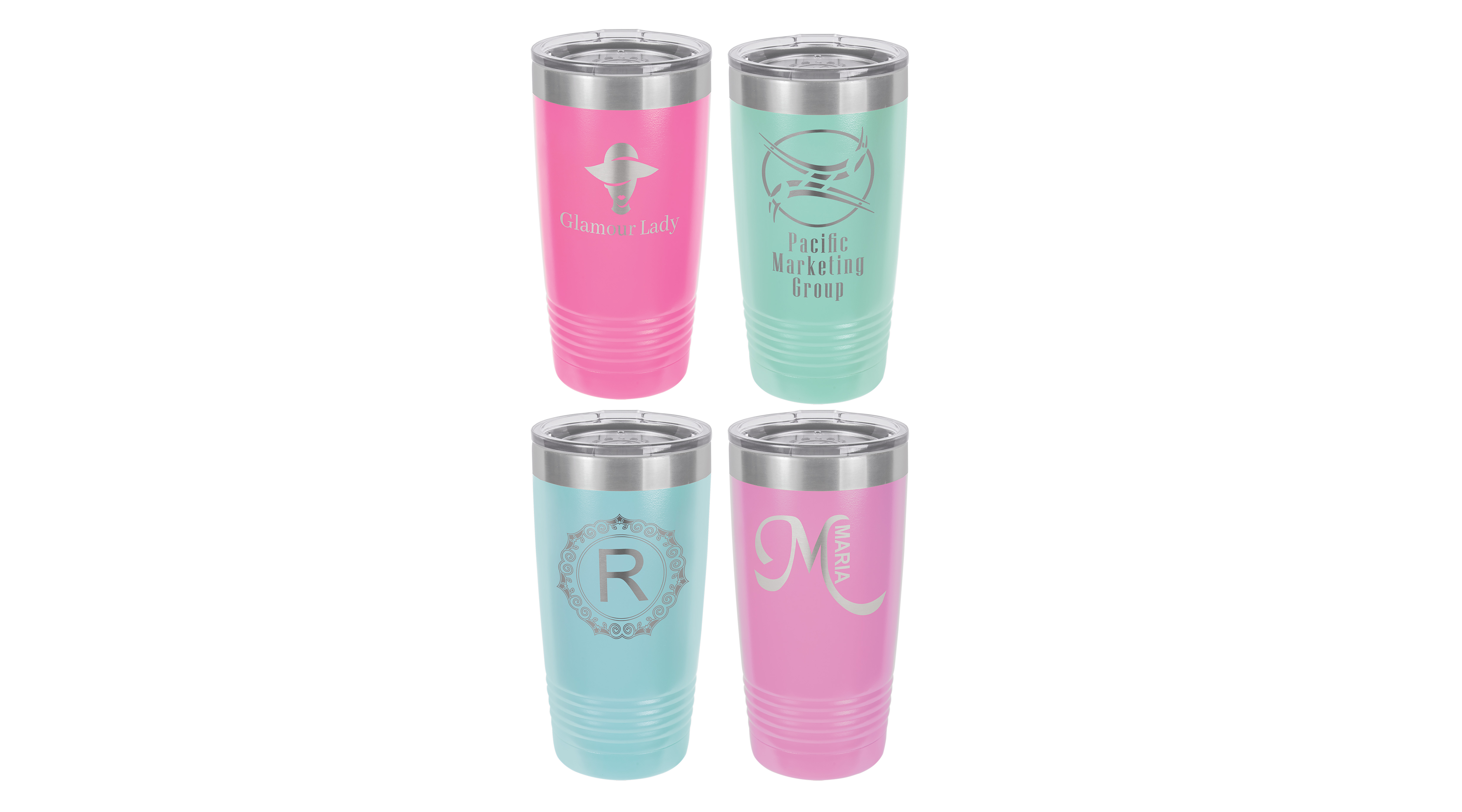 20 oz. Personalized Laser Engraved Ringneck Vacuum Insulated Tumbler w/Clear Lid — photo 4