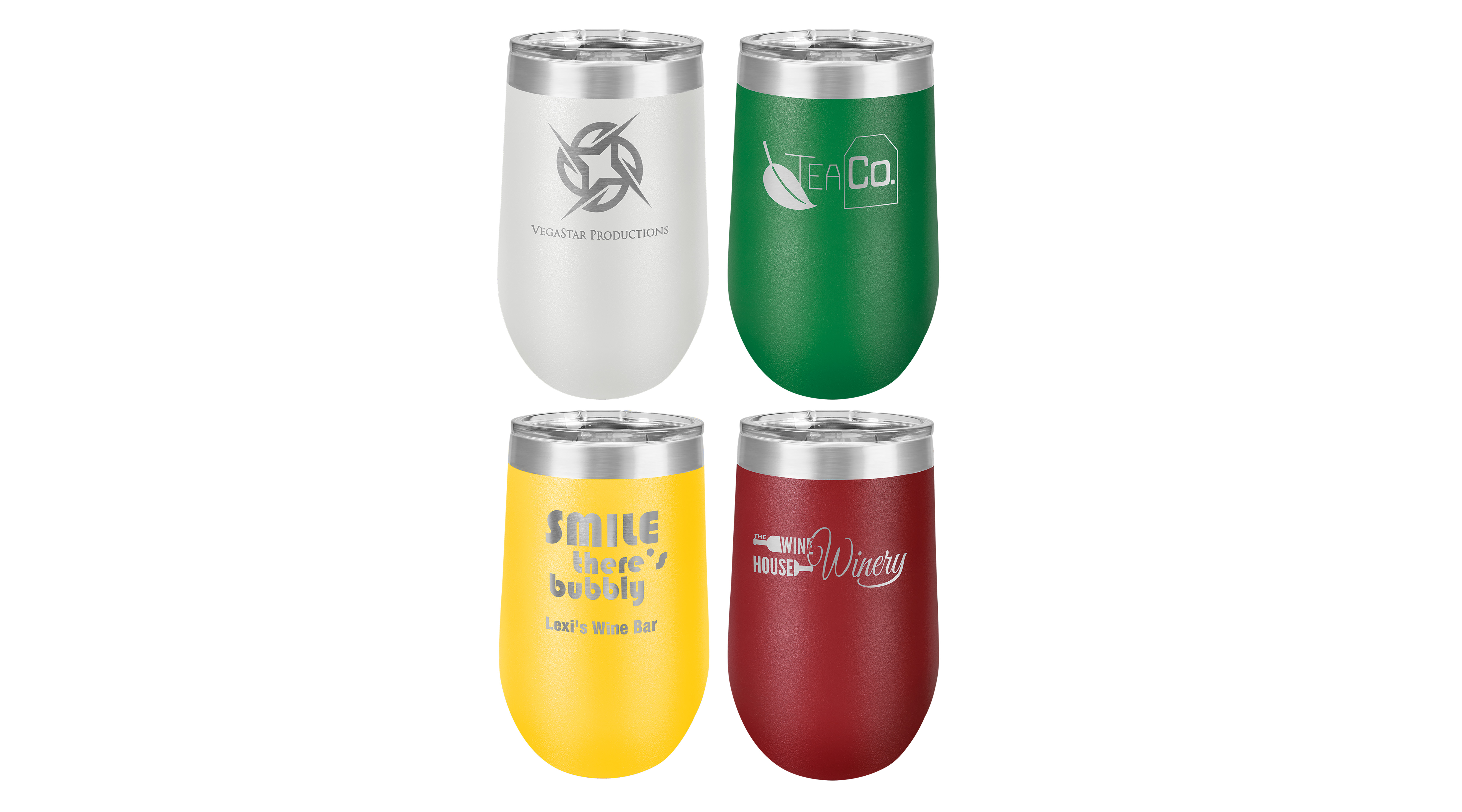 Personalized Laser Engraved Insulated 16 oz. Stemless Wine Tumbler w/Lid — photo 2
