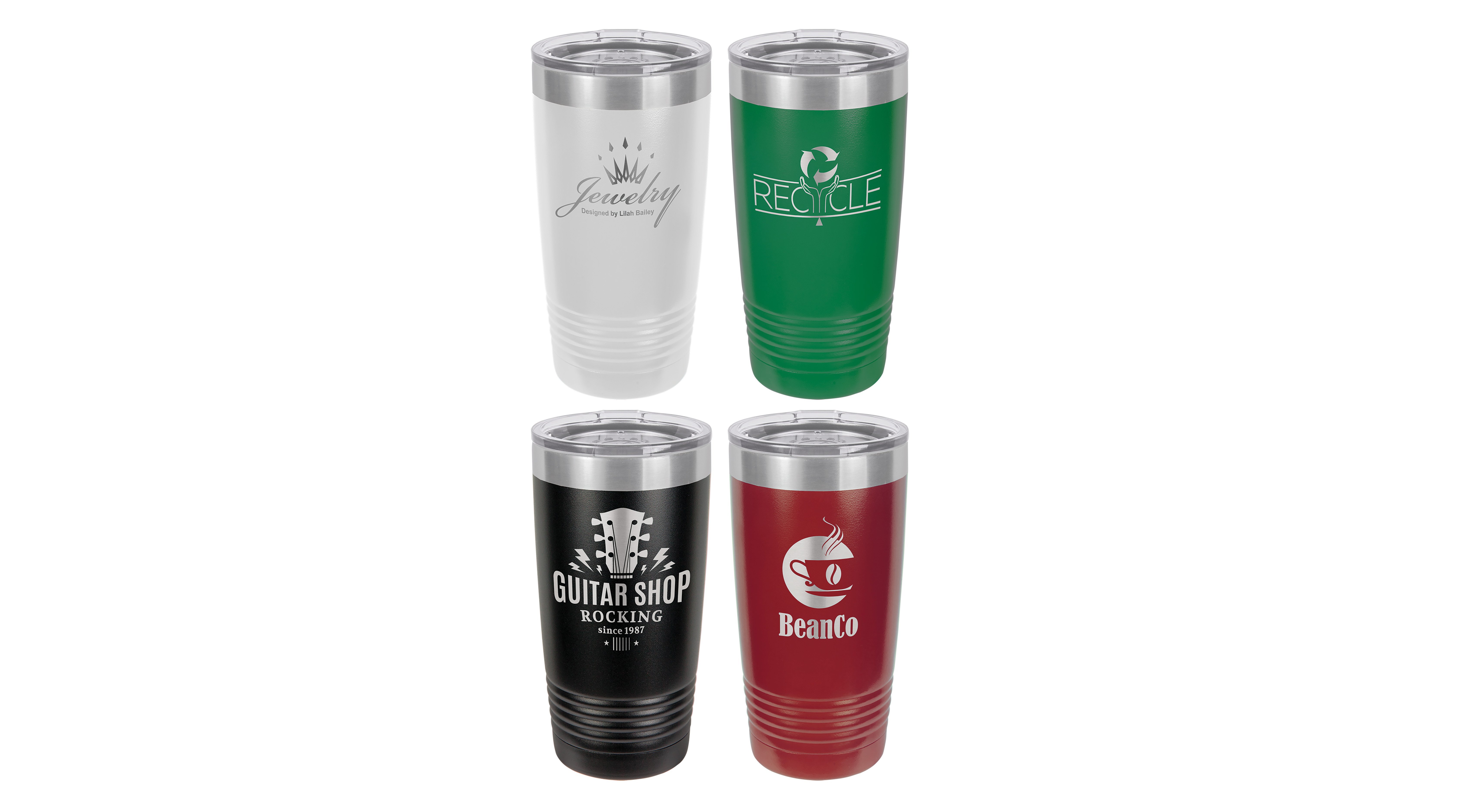 20 oz. Personalized Laser Engraved Ringneck Vacuum Insulated Tumbler w/Clear Lid — photo 2
