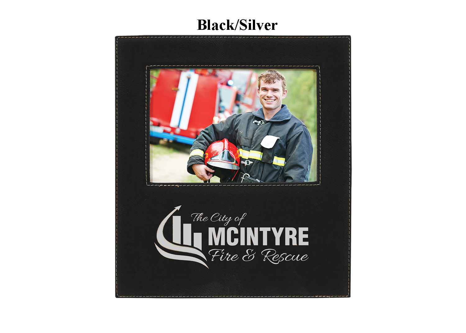 Personalized 4" x 6" Leatherette Photo Frame — photo 2