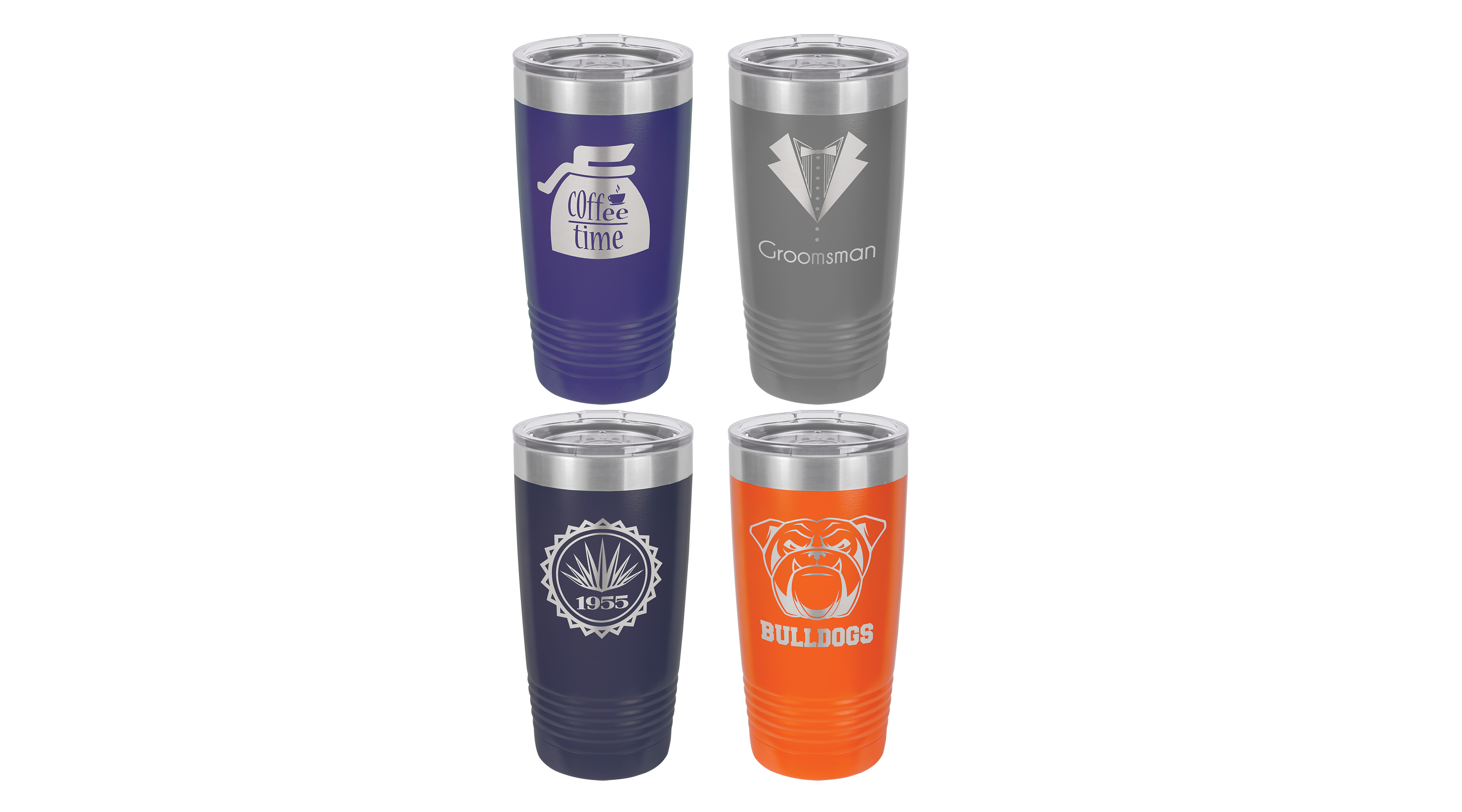 20 oz. Personalized Laser Engraved Ringneck Vacuum Insulated Tumbler w/Clear Lid — photo 3