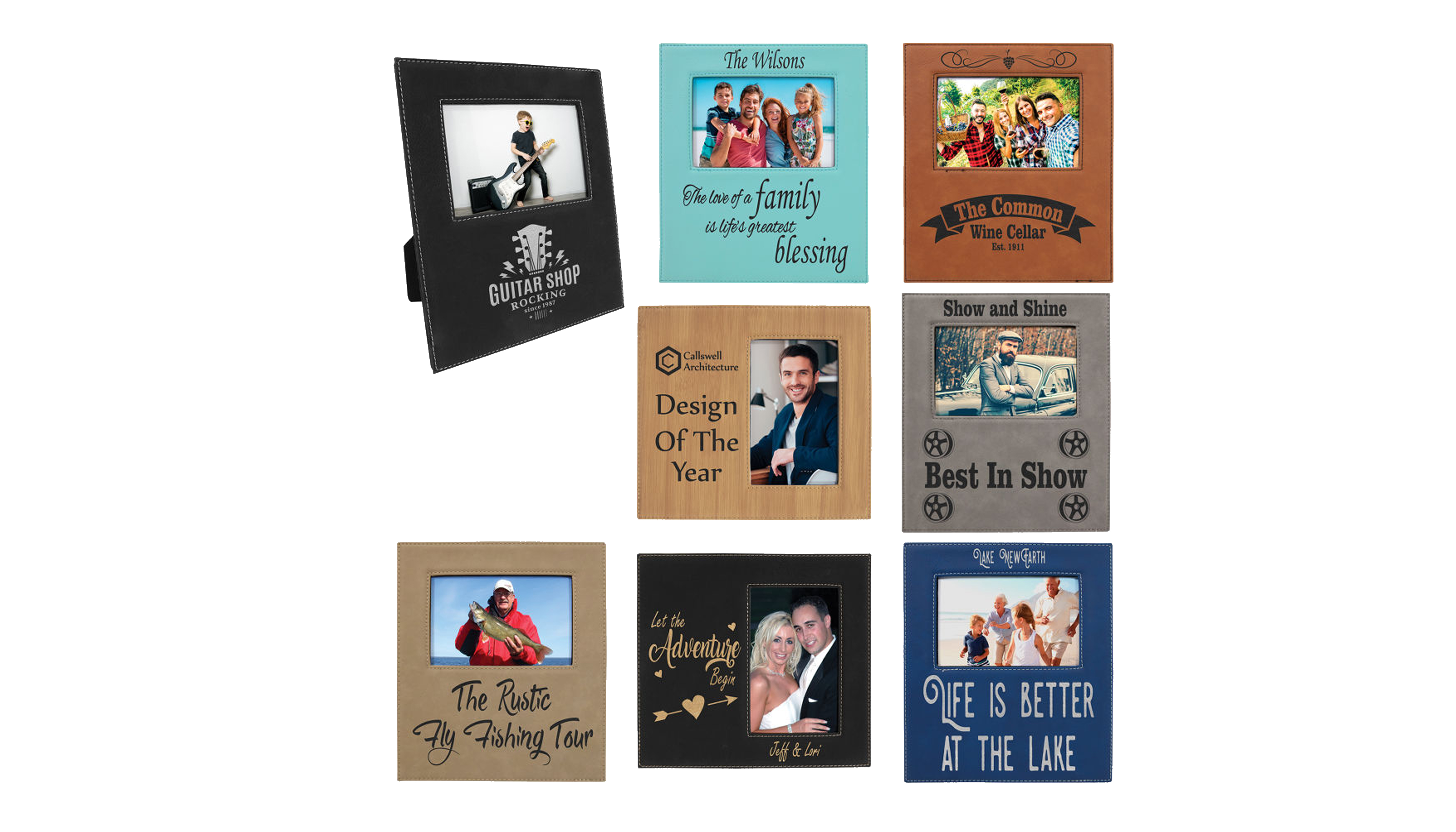 Personalized 4" x 6" Leatherette Photo Frame