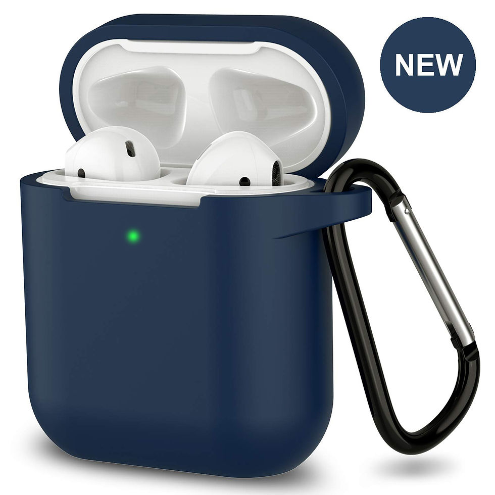 Thumbnail: AirPods Silicone Case Protective Cover KeyChain for Apple AirPod Charging 2 & 1