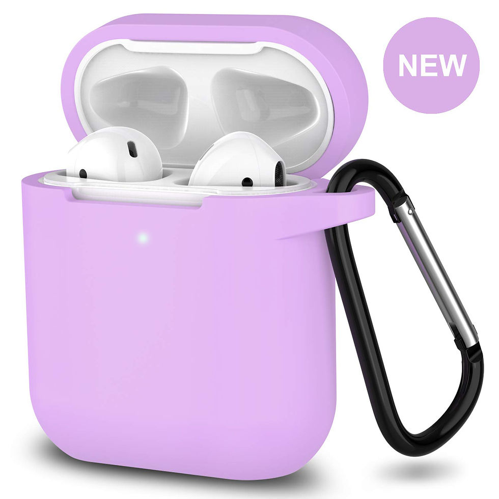 Thumbnail: AirPods Silicone Case Protective Cover KeyChain for Apple AirPod Charging 2 & 1
