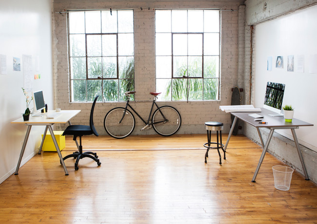 Modern Office with Wooden Floor