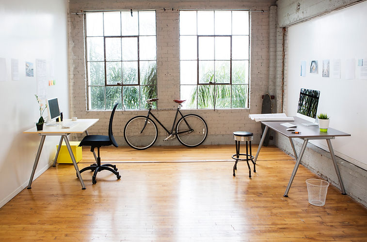 Modern Office with Wooden Floor