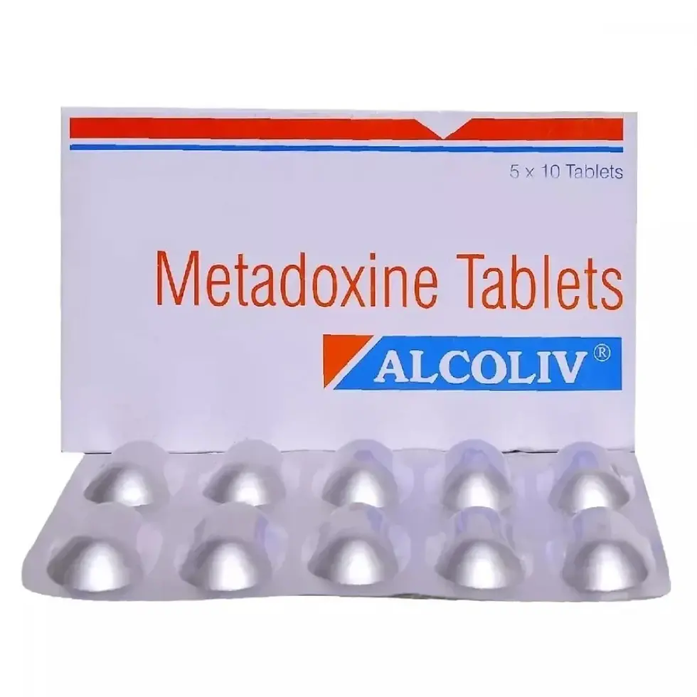 Alcoliv Tablet (Metadoxine) is an antioxidant medicine used to treat alcoholic fatty liver-skymeds