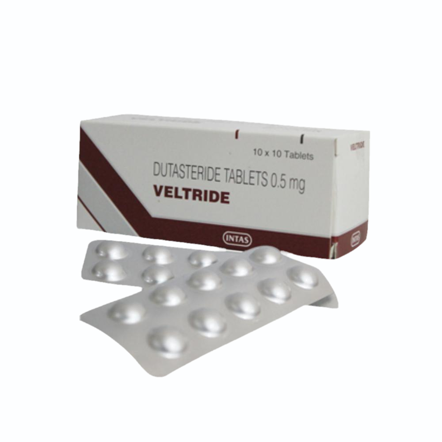Veltride 0.5 mg Tablet (Dutasteride 0.5mg) is an effective medication used in the treatment of benign prostatic- Pharmacy⁹