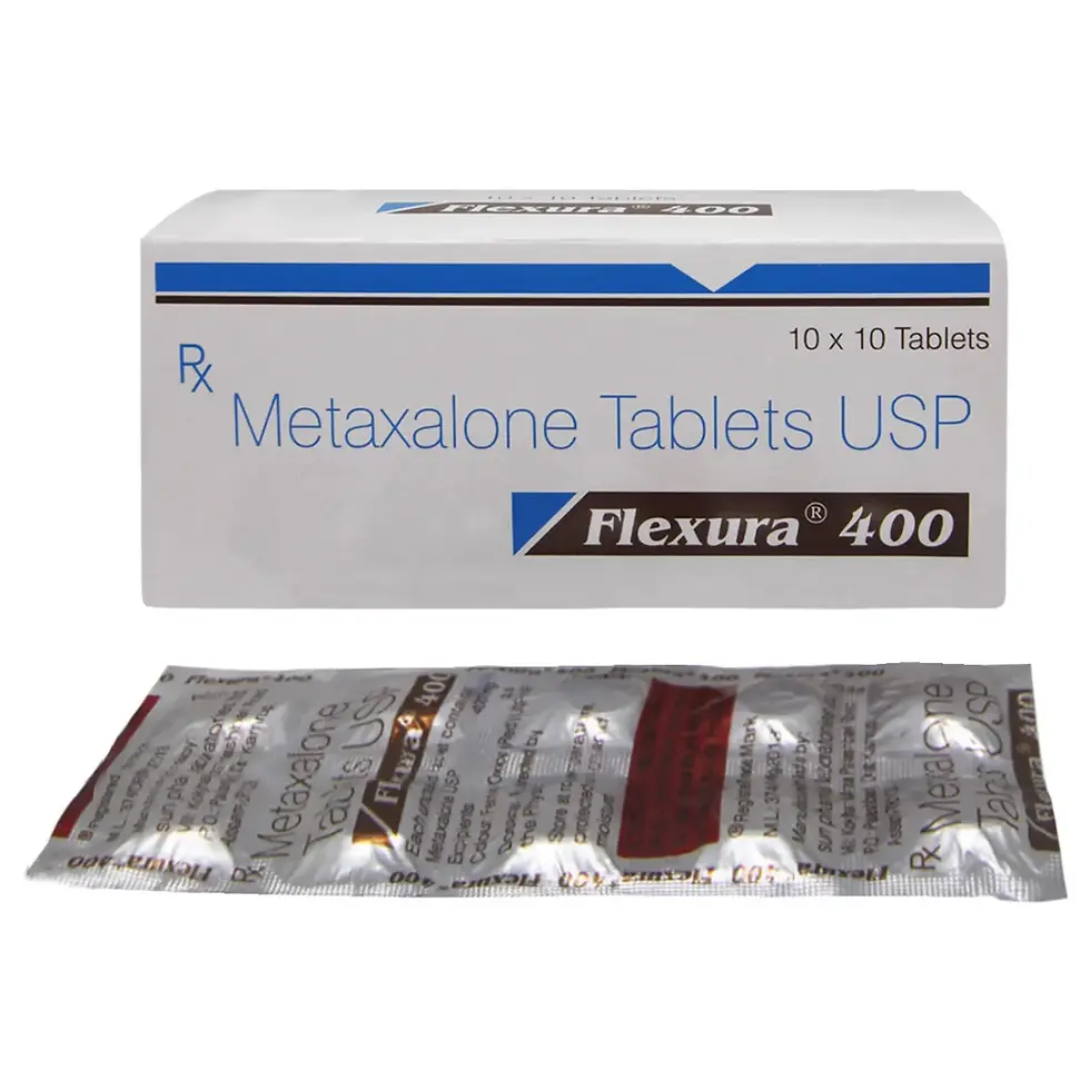 Flexura Tablet (Metaxalone) is a muscle relaxer. It provides relief from the discomfort-skymeds