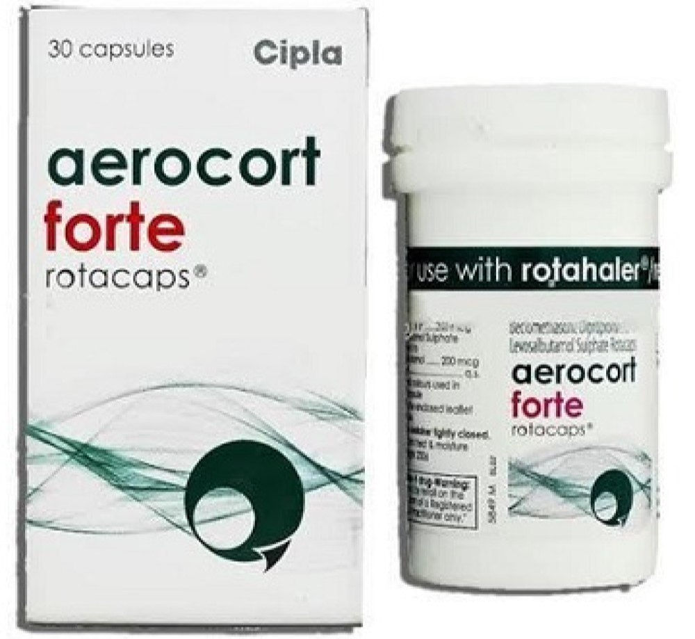 Aerocort Forte Rotacaps 200mcg/100mcg(Beclometasone/Levosalbutamol) is used | skymeds