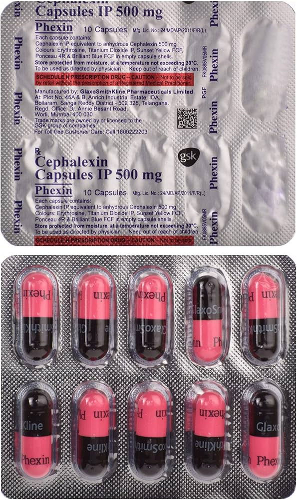 Cephalexin 500MG (Phexin) is an antibiotic used to treat various bacterial infections-skymeds