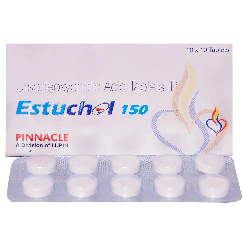 Estuchol 150mg Tablet (Ursodeoxycholic Acid 150mg) is a medicine used to dissolve certain-skymeds