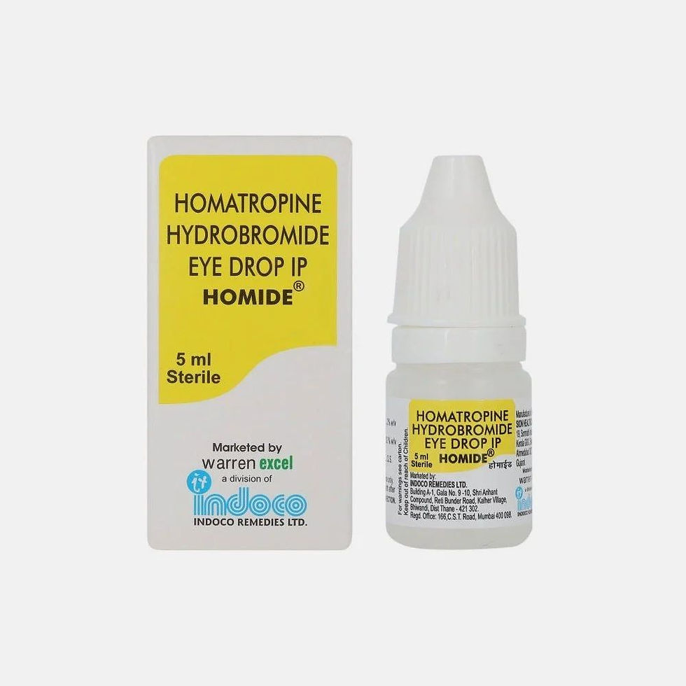 Homide Eye Drop (Homatropine) is used before eye examinations and to treat an eye-skymeds
