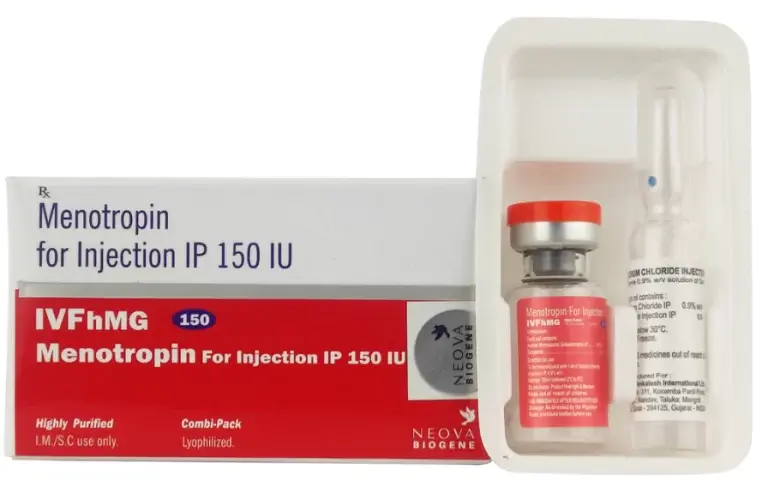 IVFhMG 150iu (Menotrophin [HMG]) is used in the treatment of infertility in women | skymeds