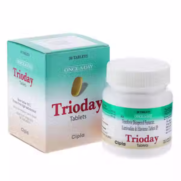 TRIODAY 300 MG/300 MG/600 MG (LAMIVUDINE/TENOFOVIR/EFAVIRENZ) is an antiviral medication-Pharmacy⁹