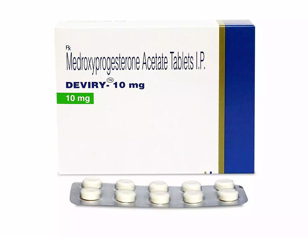 Deviry 10 mg (Medroxyprogesterone) is similar to the progesterone hormone naturally | skymeds