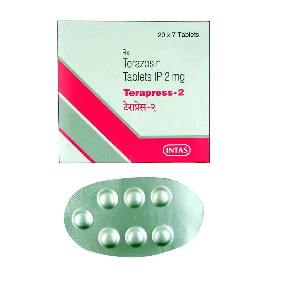 Terapress 2 mg (Terazosin) is used to treat high blood pressure by relaxing blood vessels | skymeds