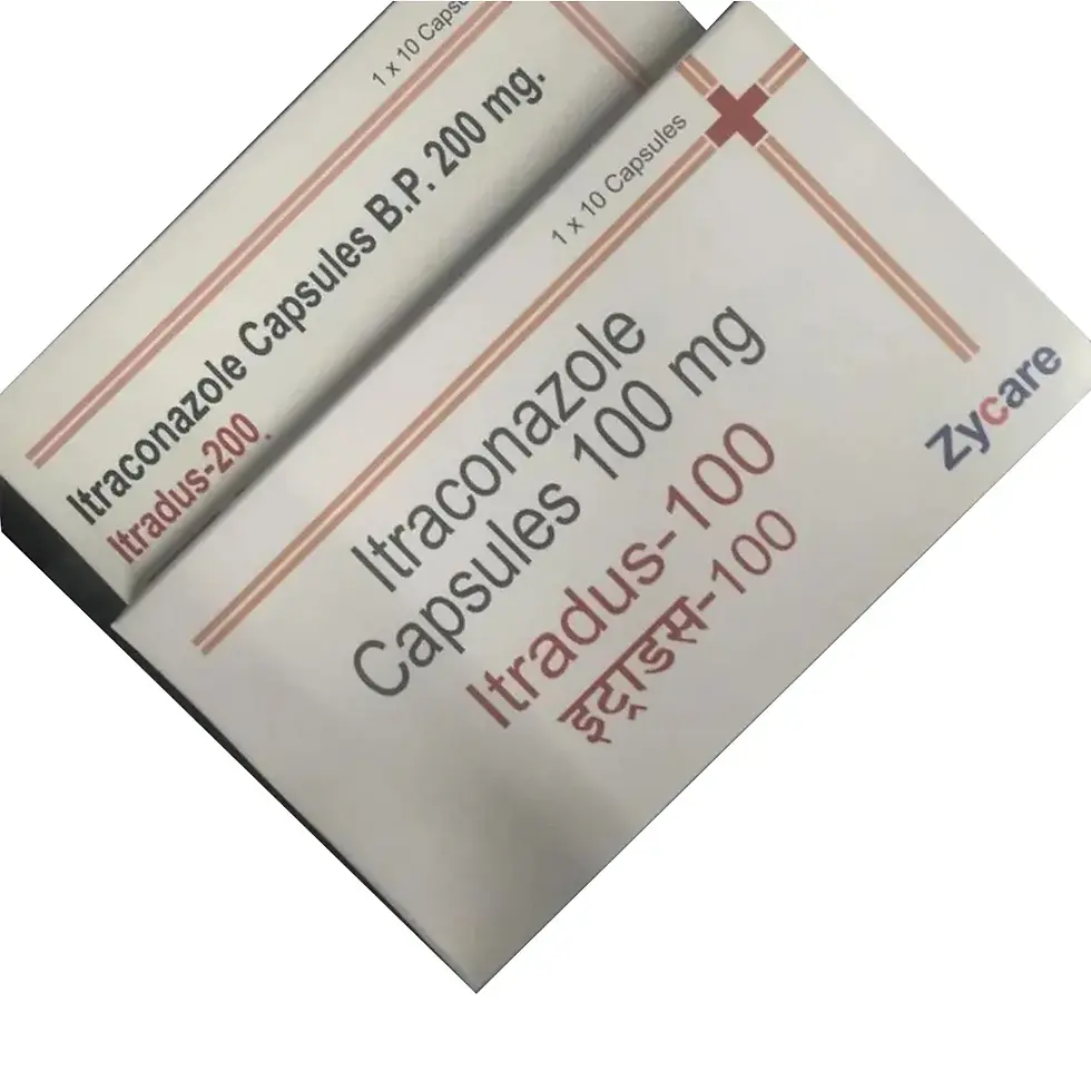 Itradus 100mg Capsule (Itraconazole) belongs to a group of medicines called antifungals.-skymeds