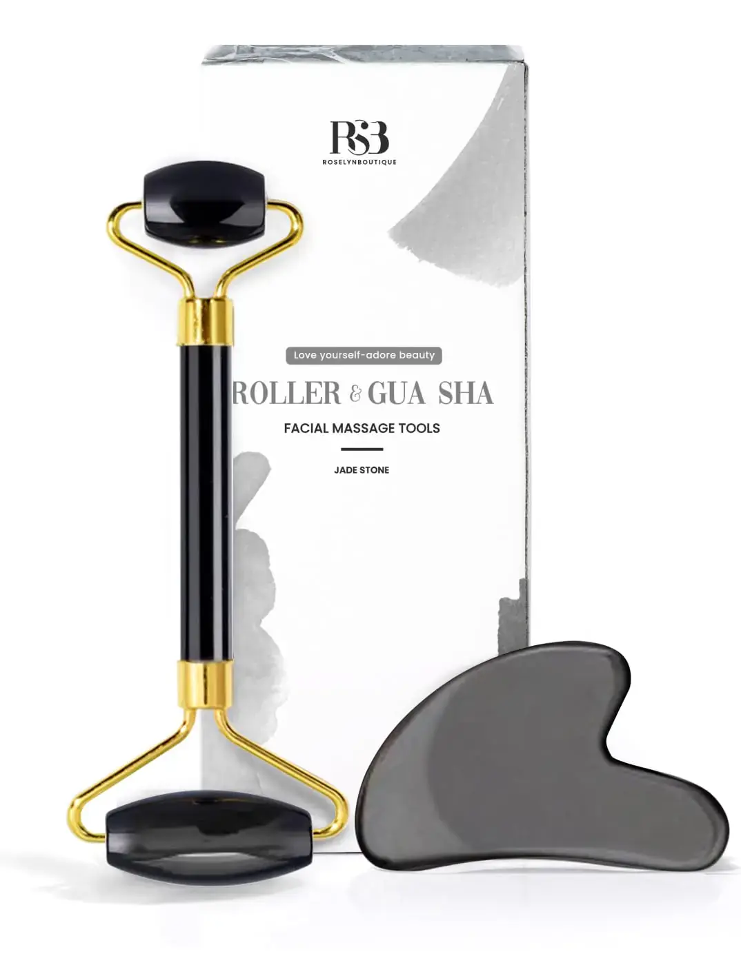 ROSELYNBOUTIQUE Gua Sha Facial Tool (Black)