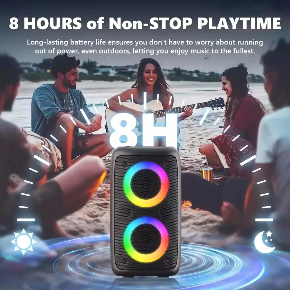 Thumbnail: Wireless Karaoke Bluetooth Speaker Subwoofer Portable With Microphone Radio FM L