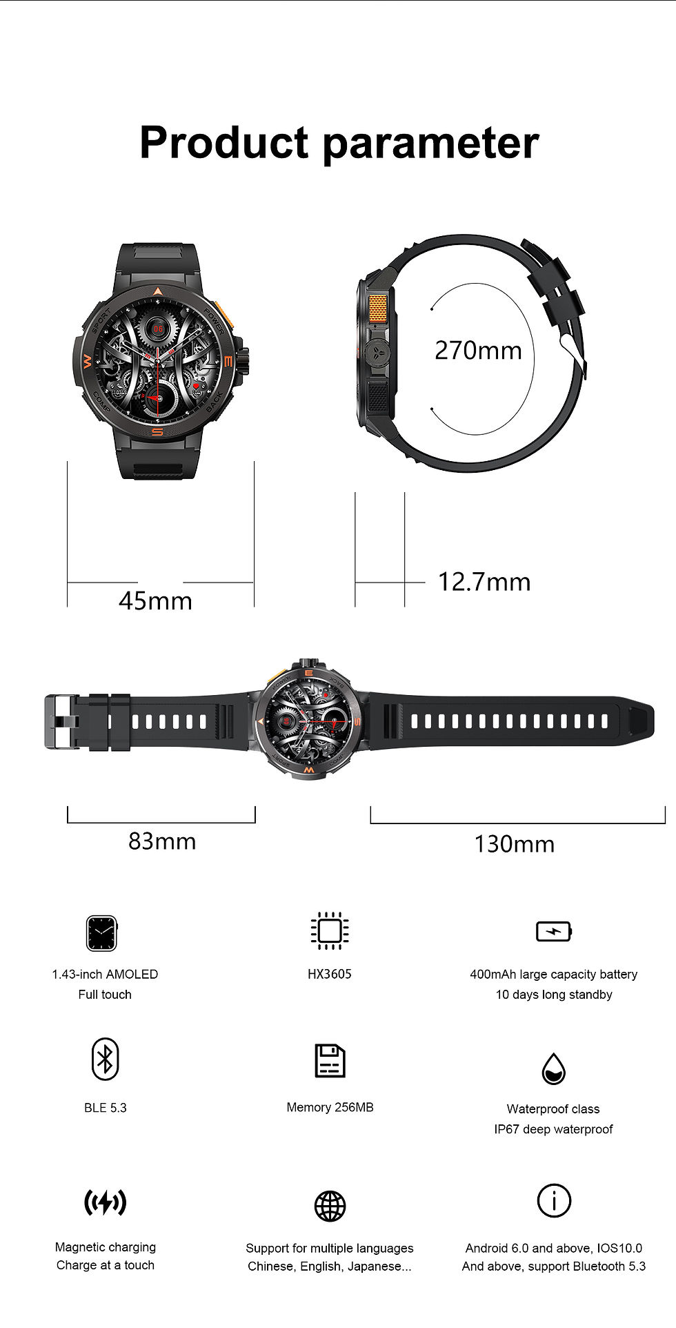 Thumbnail: 2026 DA GPT Smart Watch Bluetooth Call 1.43-inch AMOLED Display Heart Rate Blood