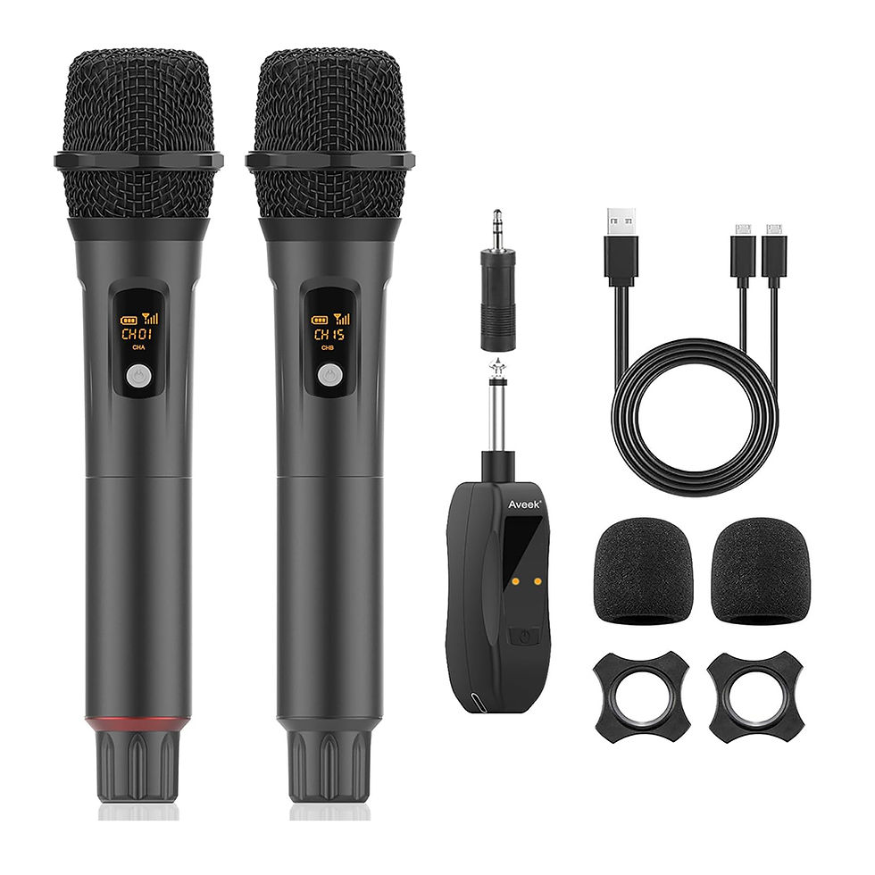 Thumbnail: Wireless Microphones Rechargeable, Aveek Karaoke Handheld Microphone with Receiv