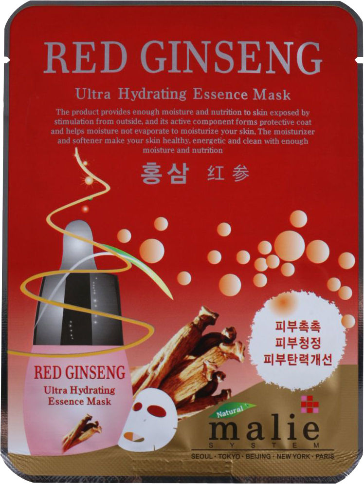Masque hydratant revitalisant raffermissant au ginseng rouge marile coréen