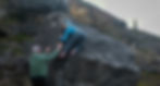 A climbing scene from Access Land by Mark Vaughan of Lighshed Productions shows a dramatised moment with a young woman and her grandad bouldering in Wales.