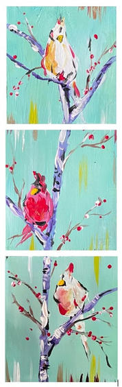 bird trio.jpg 5x5 canvas or Wood Block