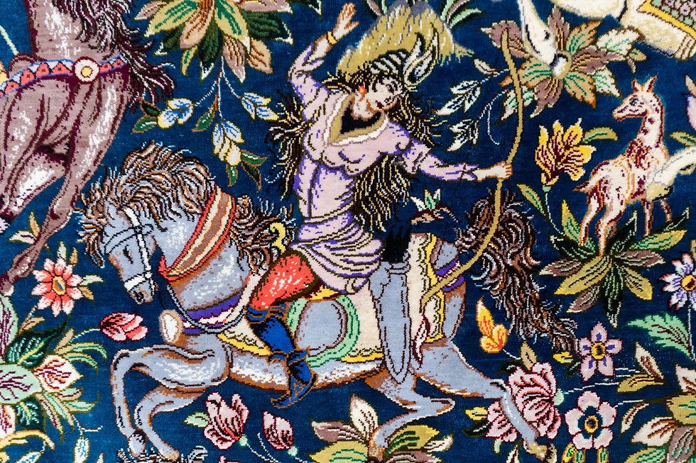 Thumbnail: Qum 80cm x 120cm Silk Carpet