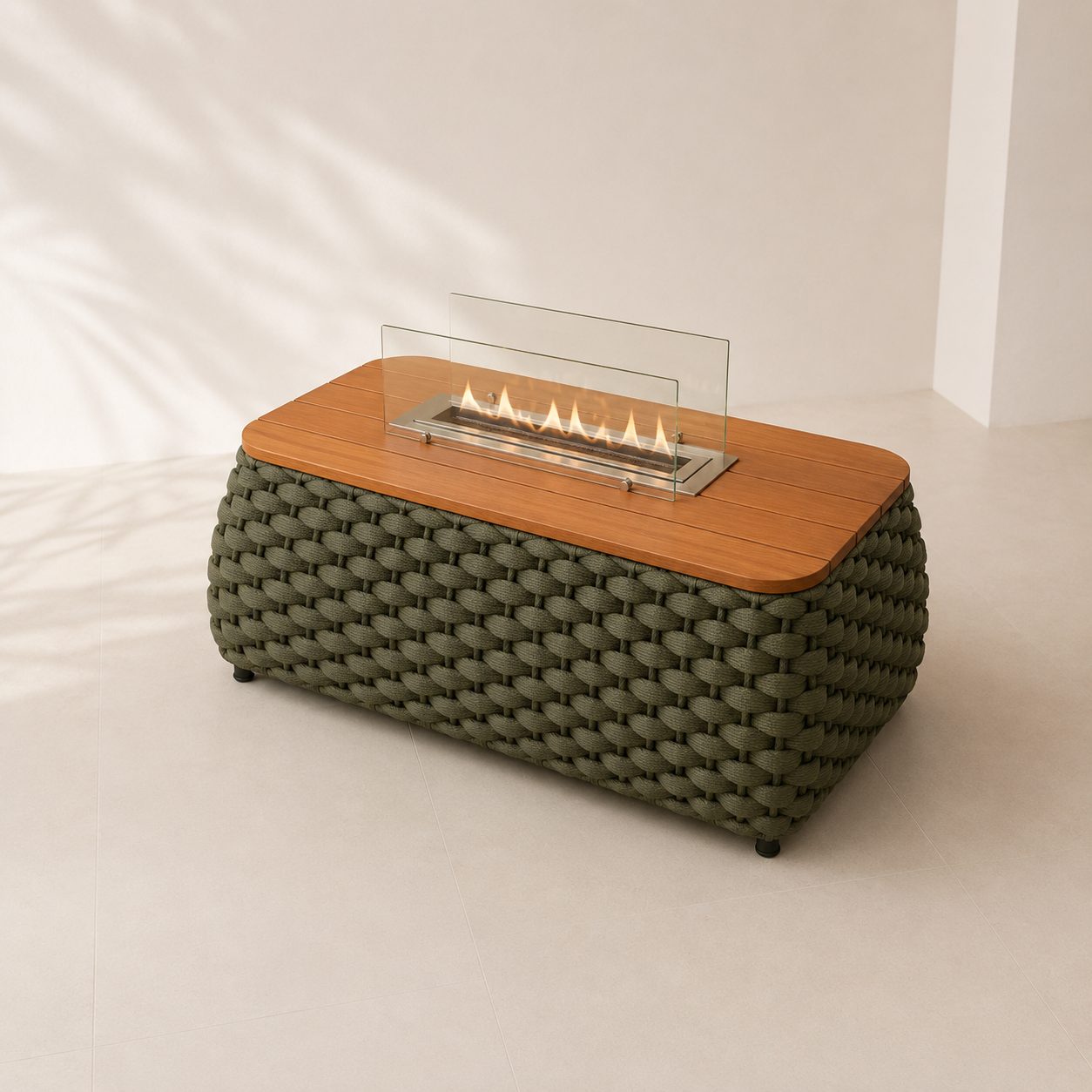 Mesa Alpes com lareira de Tricô
