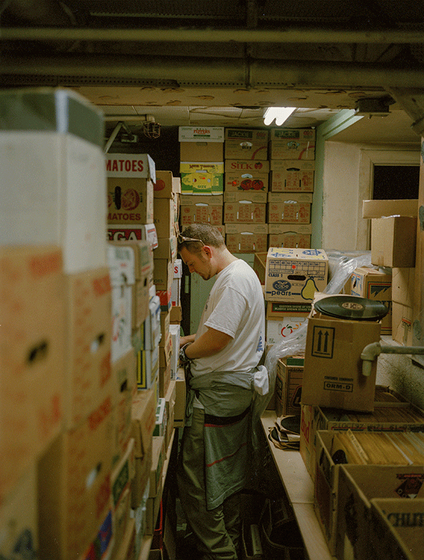 Josh digging in the crates, B+ circa 1996