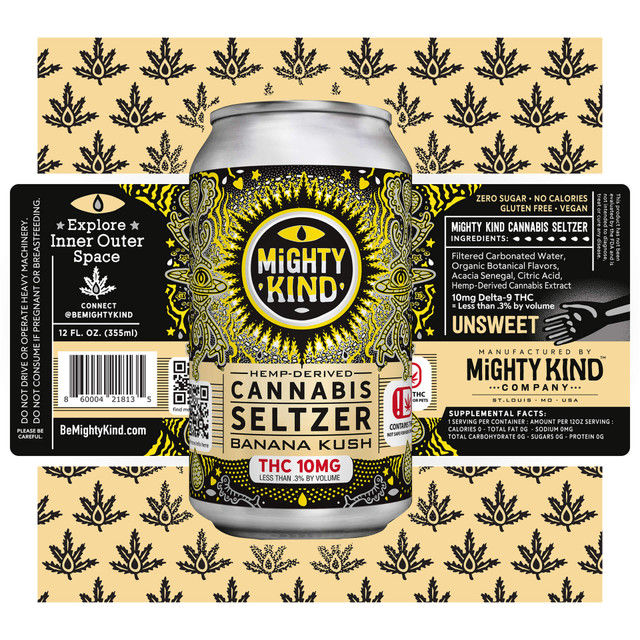 Mighty Kind Banana Kush THC Seltzer Pharm 2 Shelf