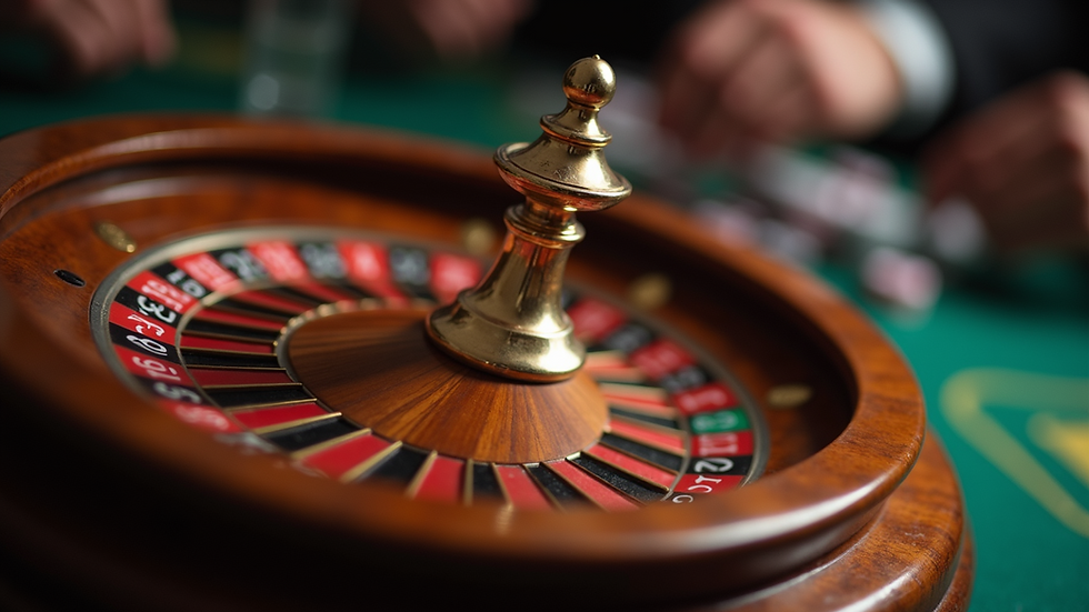 Geniş açılı görünümde bir casino oyun alanı