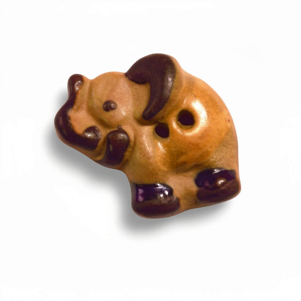 1 bouton en céramique en forme de éléphant