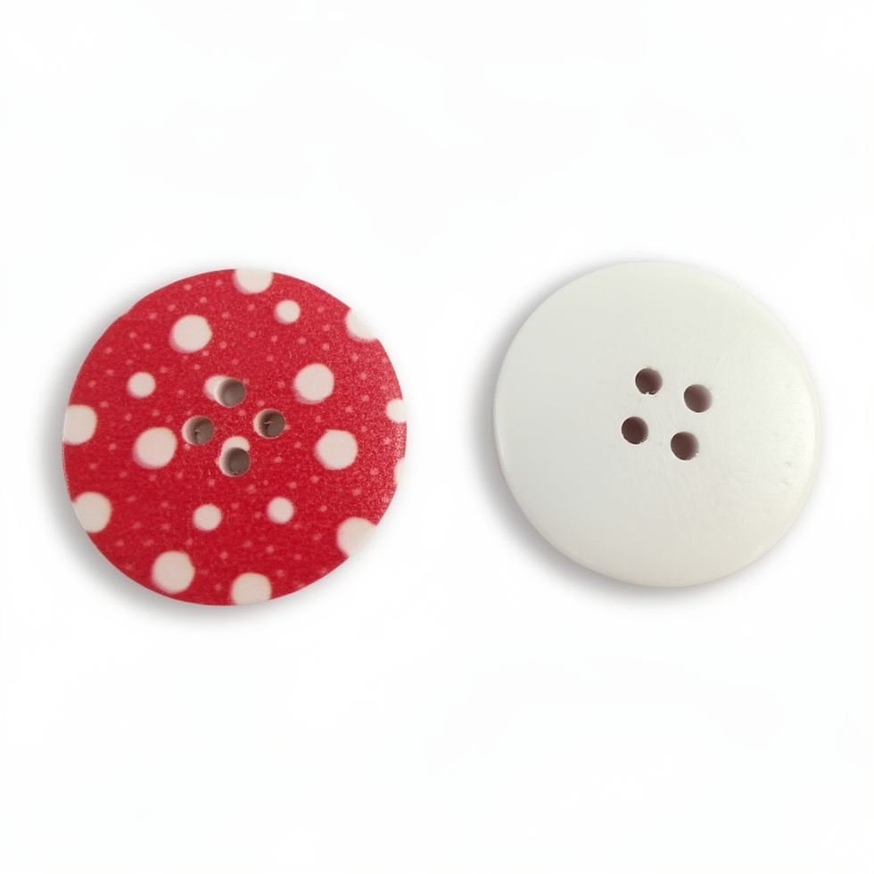 1 bouton bois motif fleurs