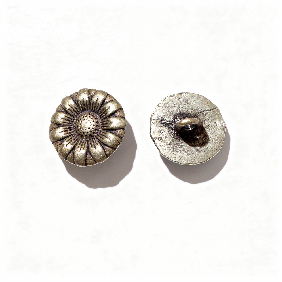 2 boutons en métal couleur argent