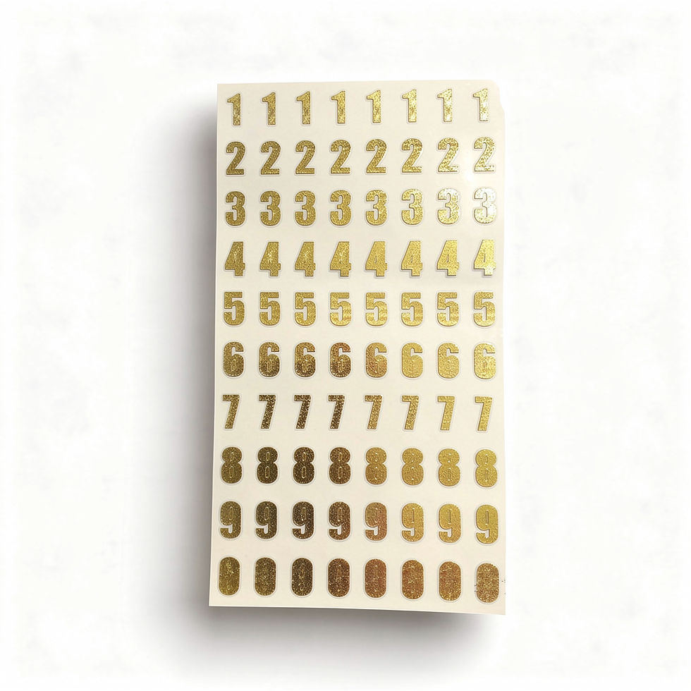 stickers à coller aux motifs de chiffres