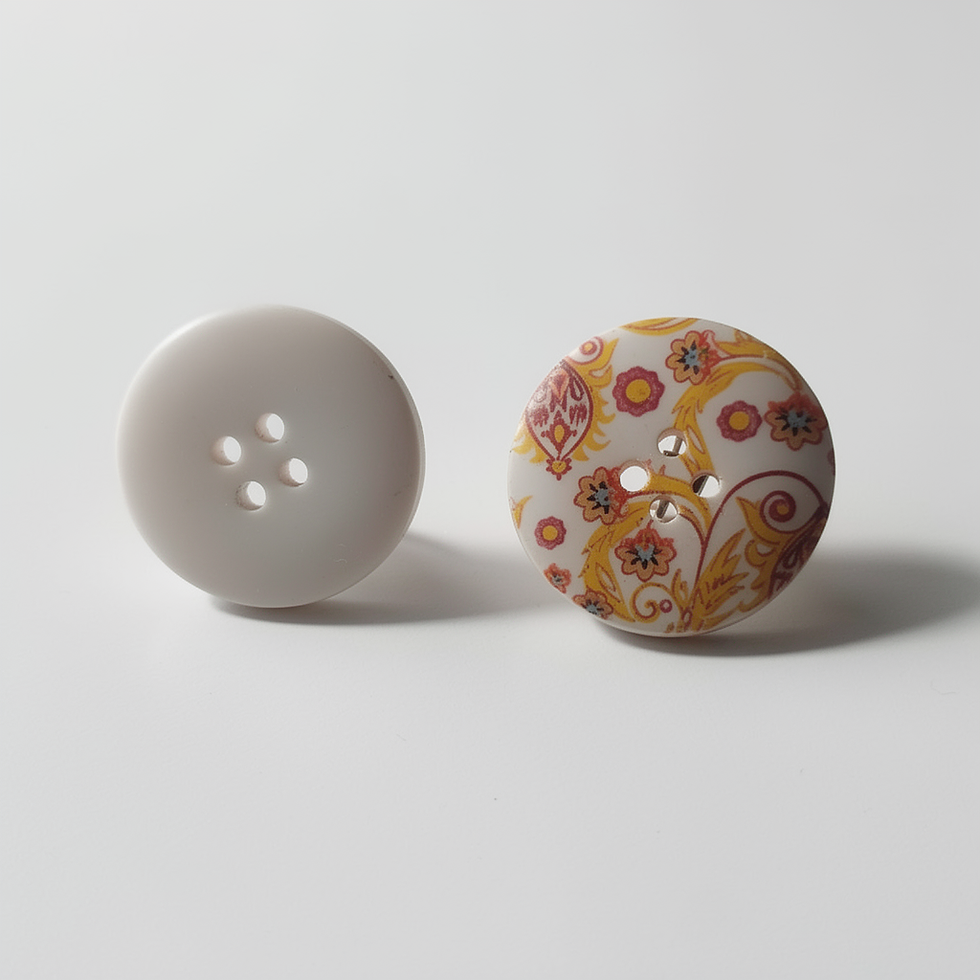 1 bouton bois motif fleurs