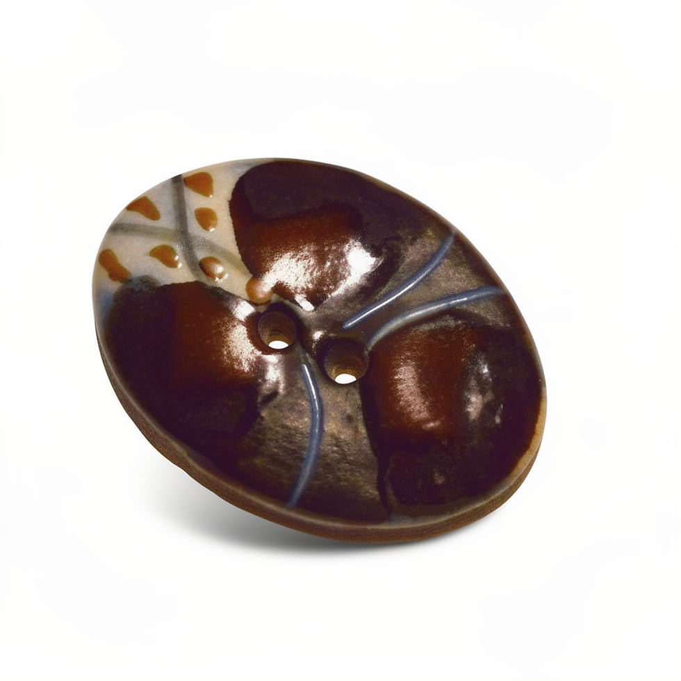 1 bouton en céramique ovale