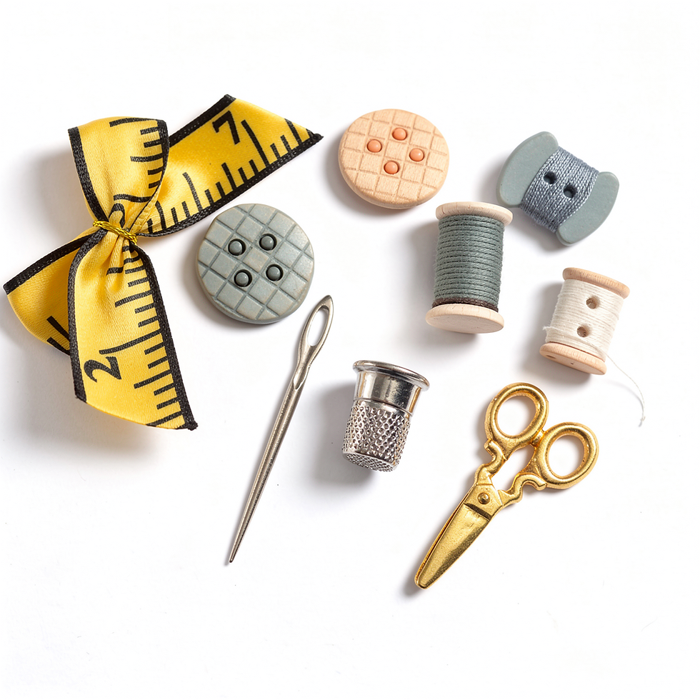 BOUTONS aux motifs outils couture