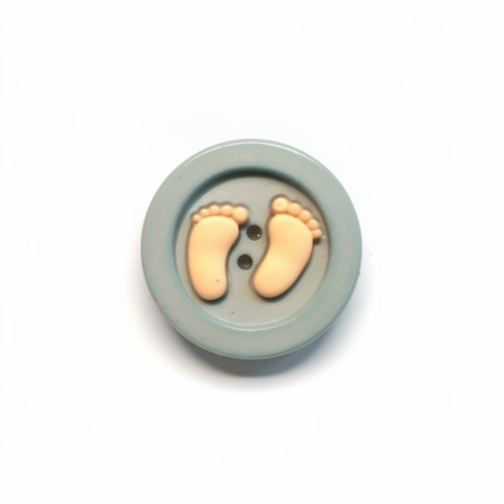 1 bouton au motif  de pieds de bébé
