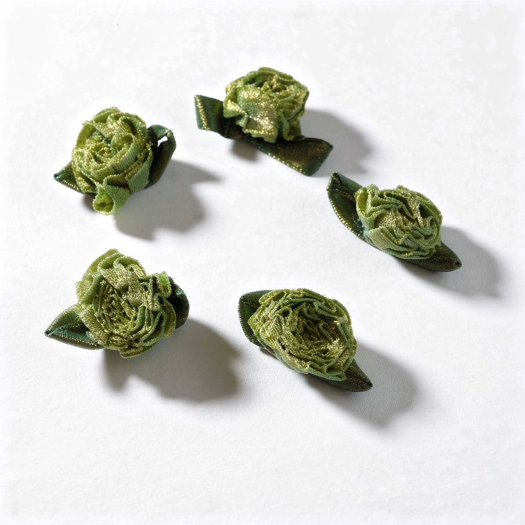 5 fleurs en textiles à coller