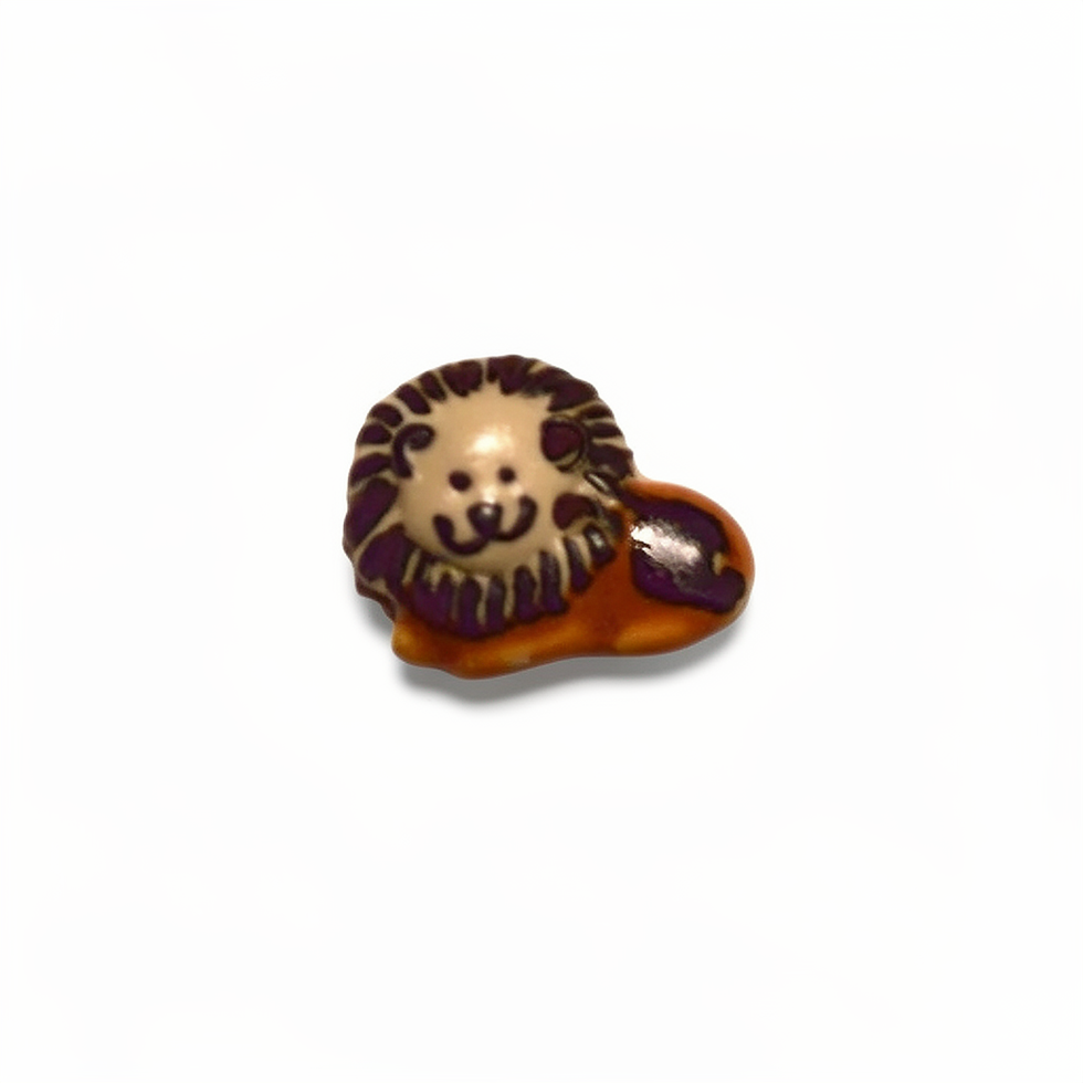 1 bouton en céramique en forme de lion