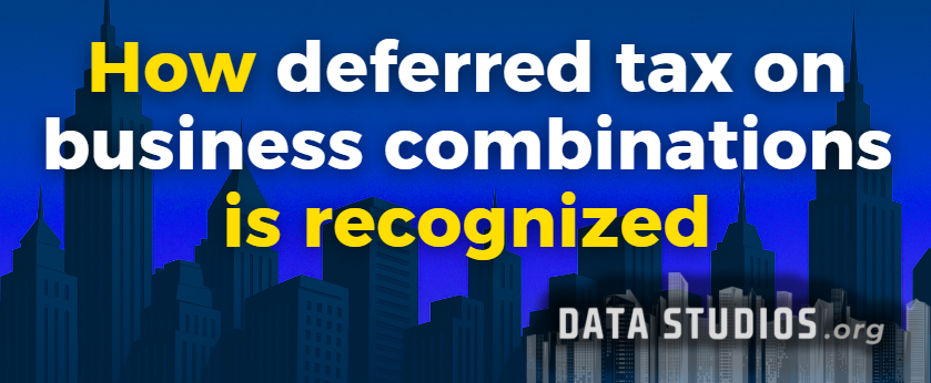 How deferred tax on business combinations is recognized and measured under IFRS 3, IAS 12, and ASC 740