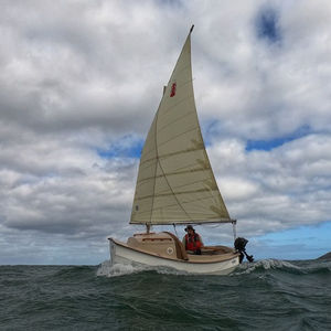Mat Conboy's SCAMP #451 "Sea Dog" crossing Storm Bay, Southern Tasmania